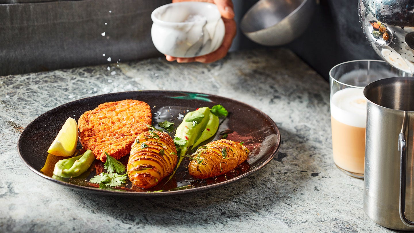 Schnitzel vegan Kaffee Out of home