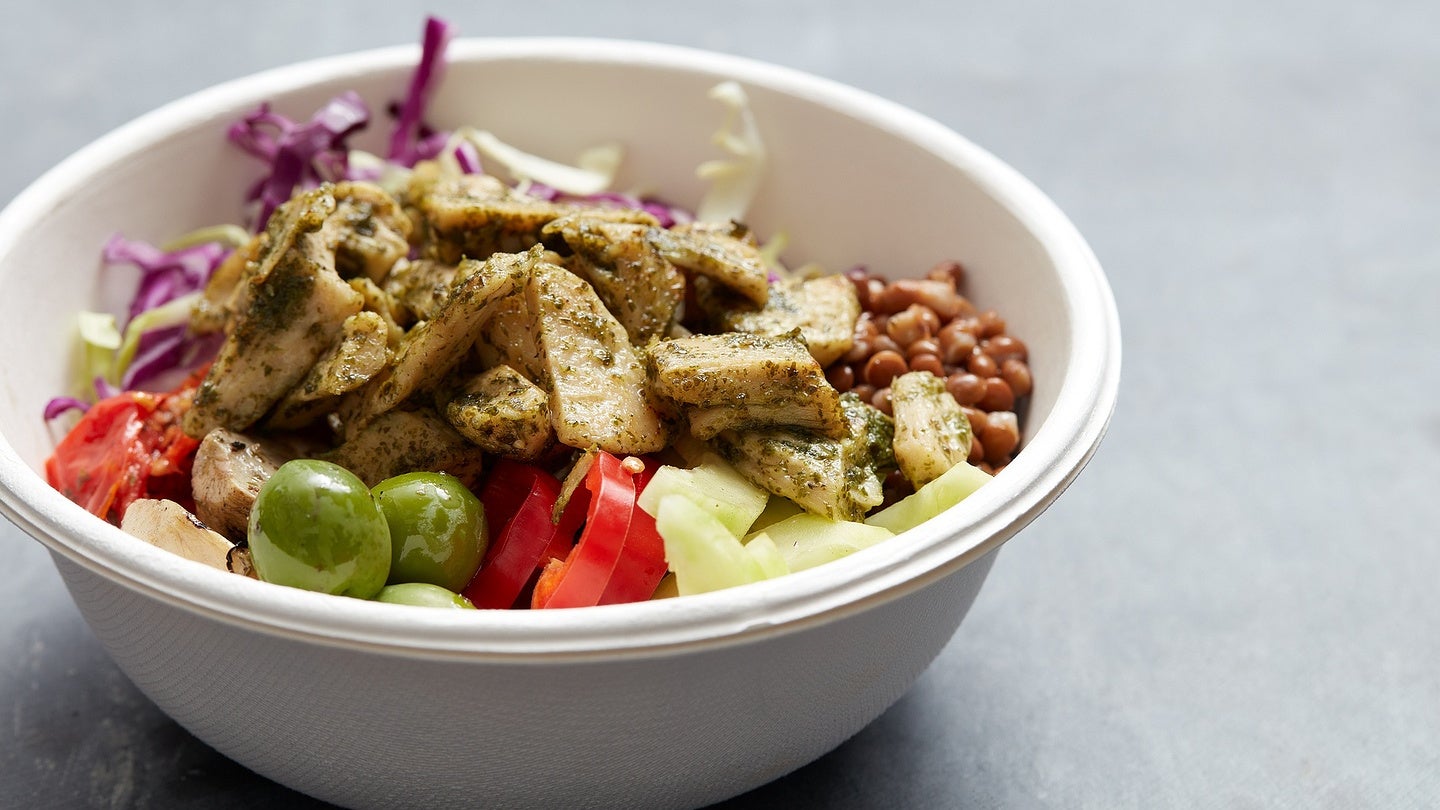 Teller mit dem veganen Gericht