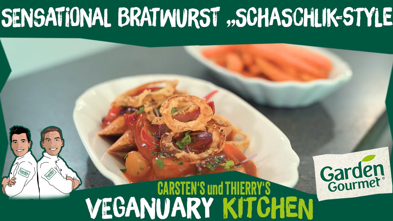 Vegane Bratwurst Schaschlick-Style