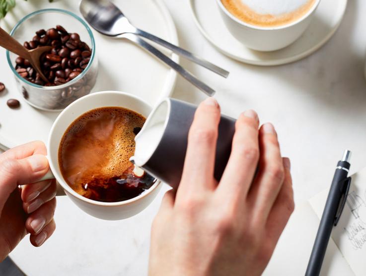 Tasse Kaffee Bohnen