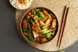 Brutzelnde Wokpfanne