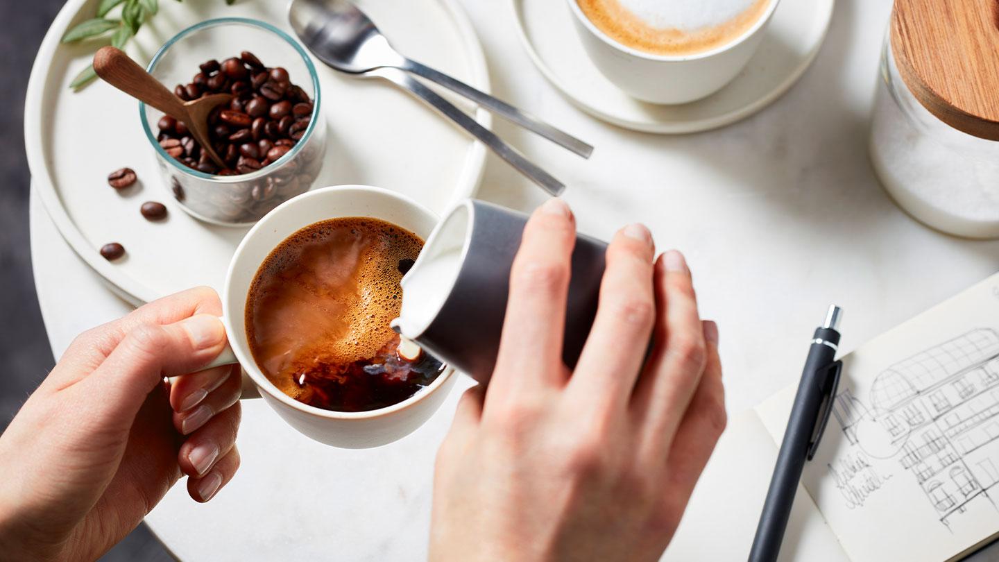 Tasse Kaffee Bohnen